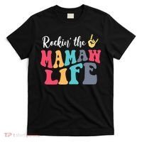 Retro Vintage Rockin' The Mamaw Life Birthday Mother's Day T-Shirt thumb 0