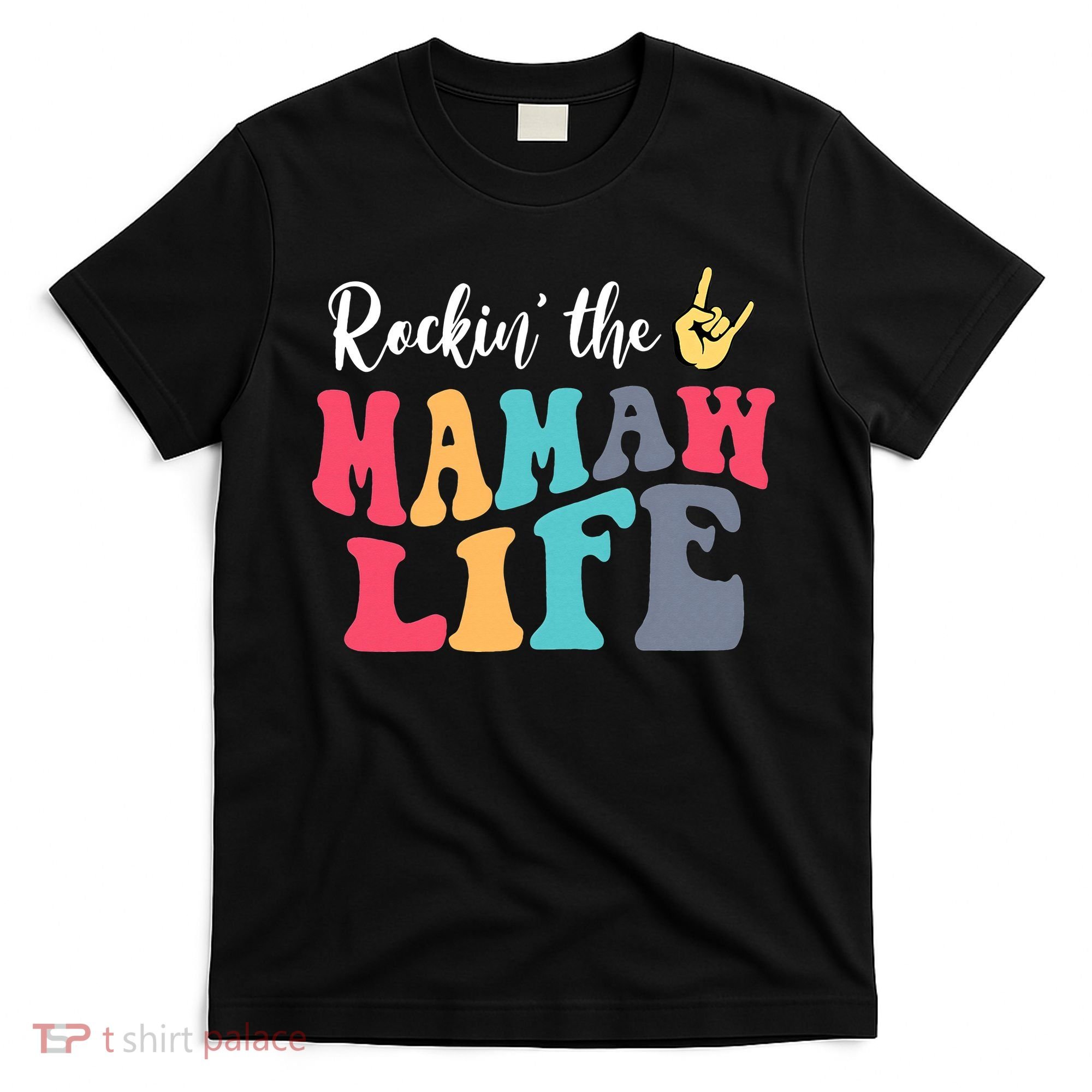Retro Vintage Rockin' The Mamaw Life Birthday Mother's Day T-Shirt