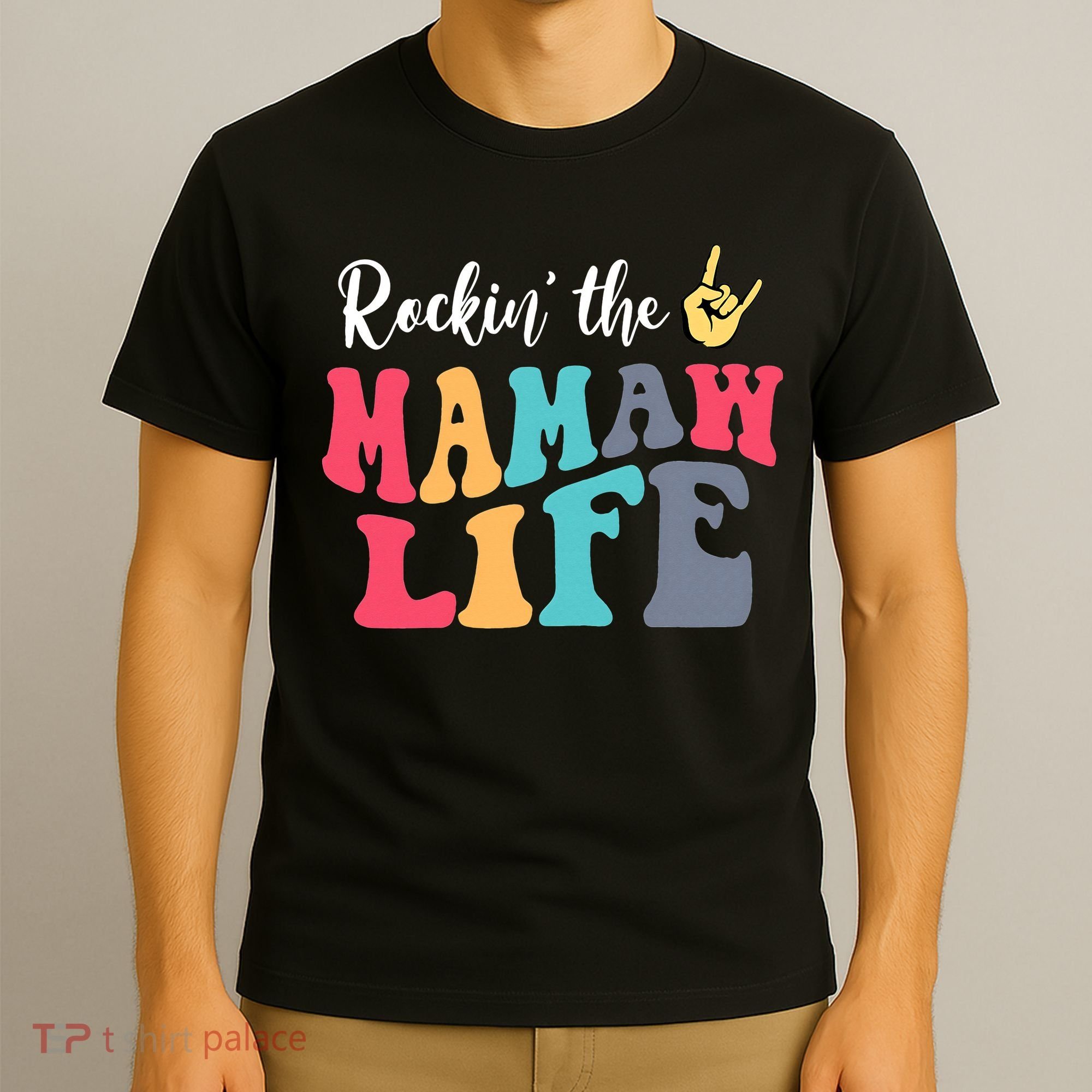 Retro Vintage Rockin' The Mamaw Life Birthday Mother's Day T-Shirt