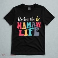Retro Vintage Rockin' The Mamaw Life Birthday Mother's Day T-Shirt thumb 5