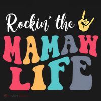 Retro Vintage Rockin' The Mamaw Life Birthday Mother's Day T-Shirt thumb 7