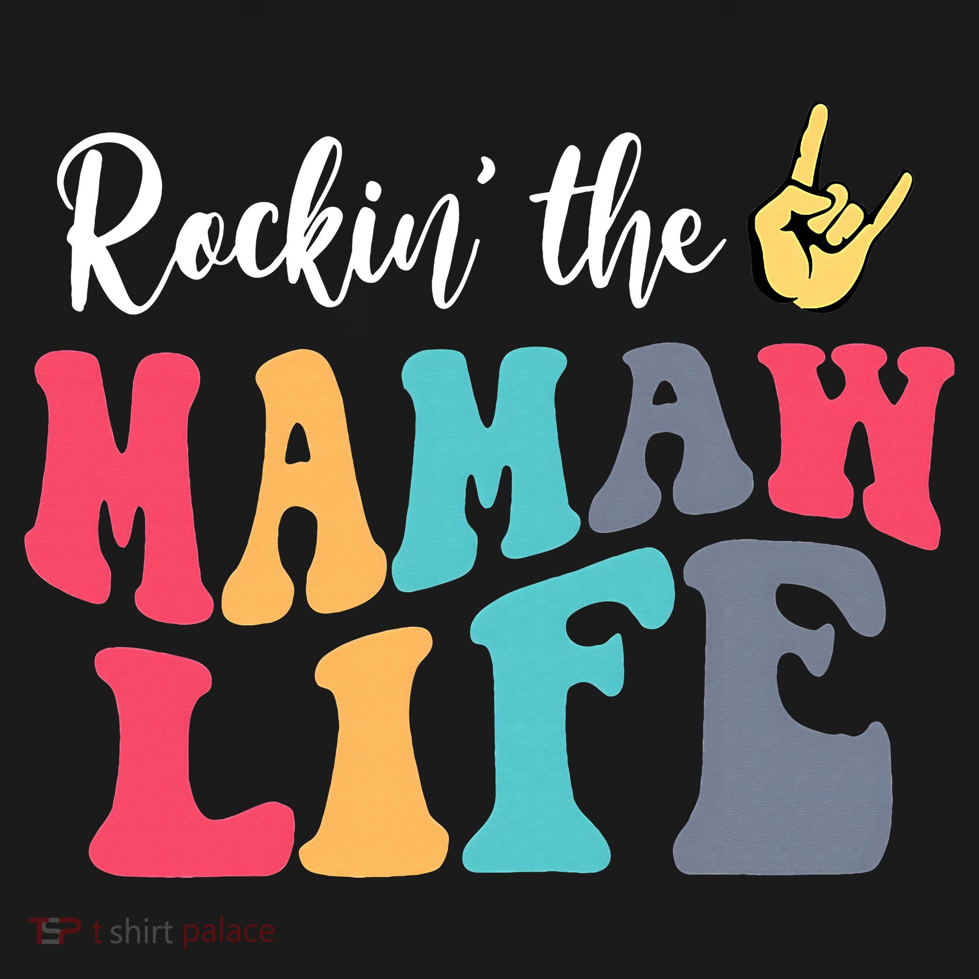 Retro Vintage Rockin' The Mamaw Life Birthday Mother's Day T-Shirt