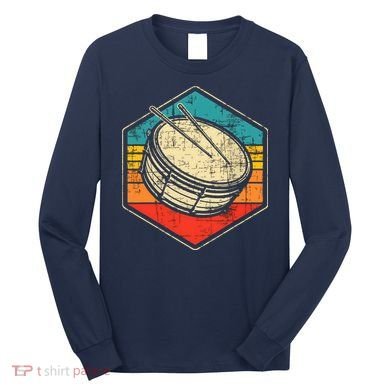 Retro Vintage Snare Drum Marching Band Drumline Drummer Long Sleeve Shirt