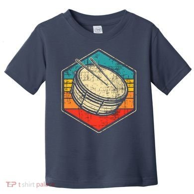Retro Vintage Snare Drum Marching Band Drumline Drummer Toddler T-Shirt