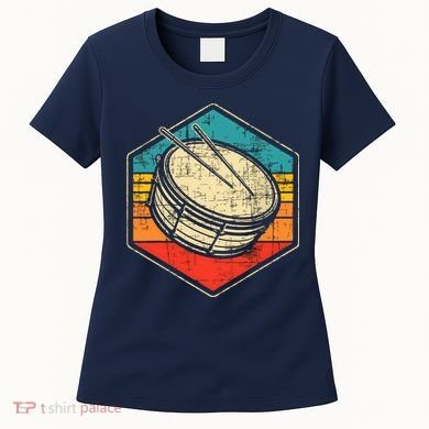 Retro Vintage Snare Drum Marching Band Drumline Drummer Women's T-Shirt