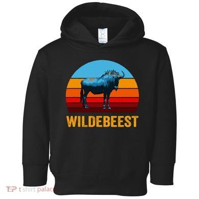 Retro Vintage Style Sunset Wildebeest Toddler Hoodie