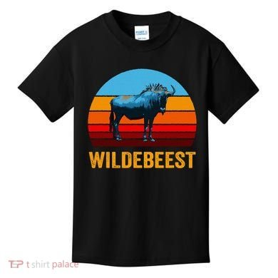 Retro Vintage Style Sunset Wildebeest Kids T-Shirt