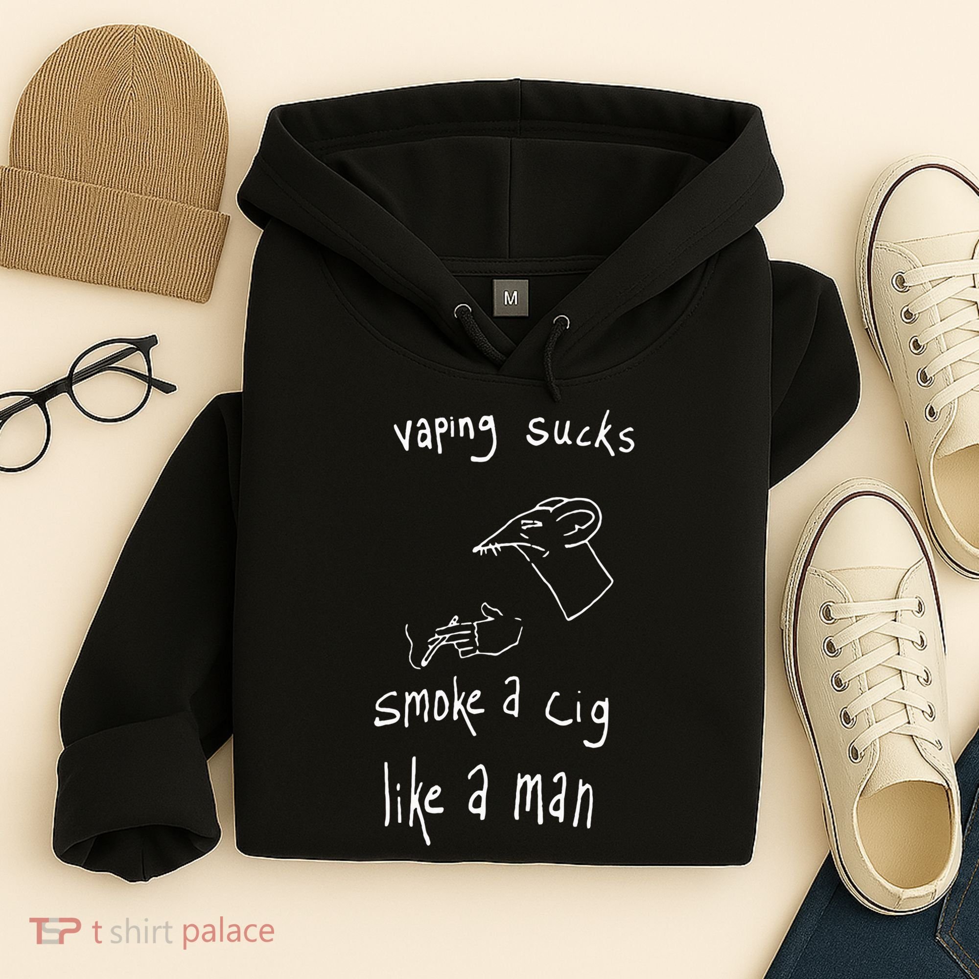 Rat Vaping Sucks Smoke A Cig Like A Man Hoodie