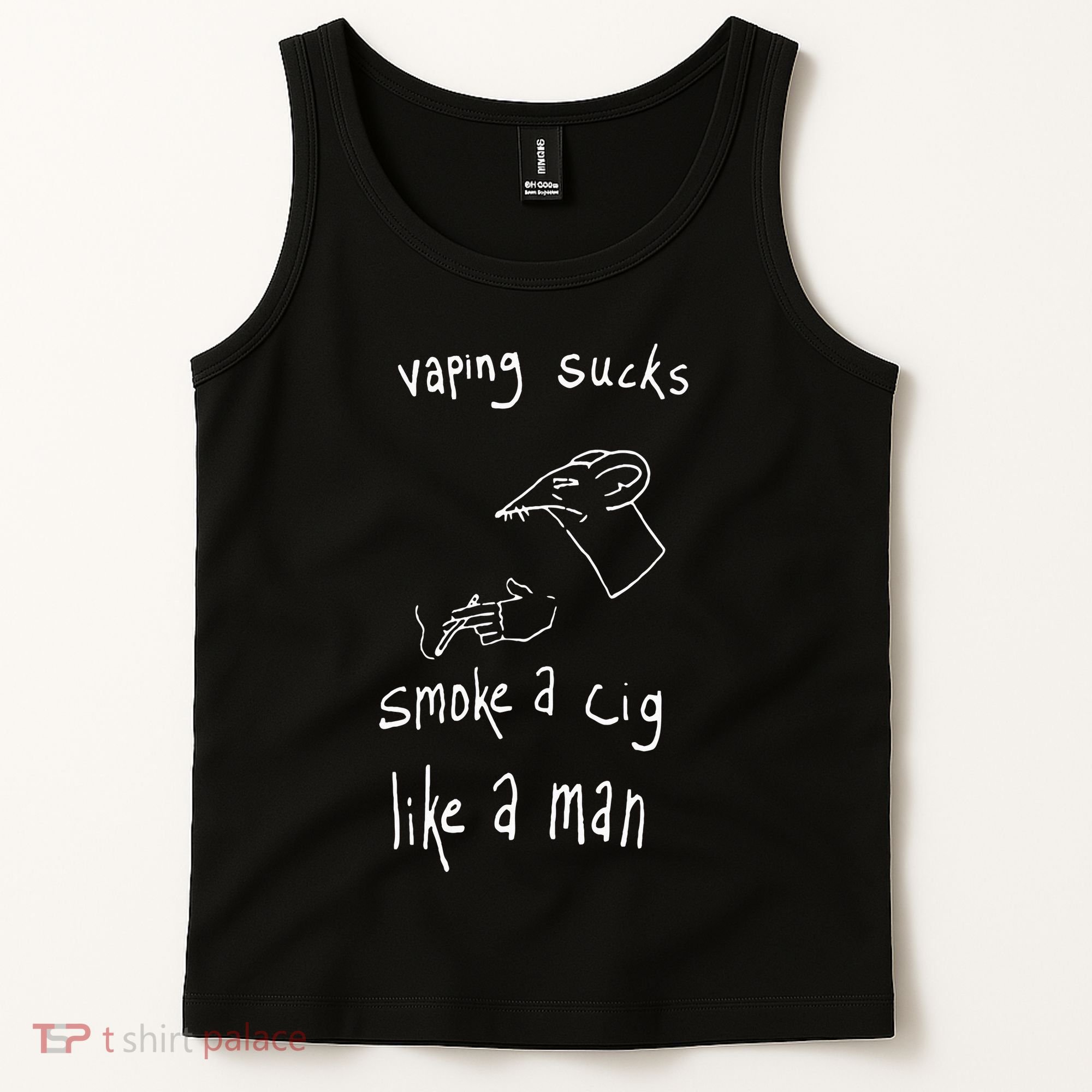 Rat Vaping Sucks Smoke A Cig Like A Man Tank Top