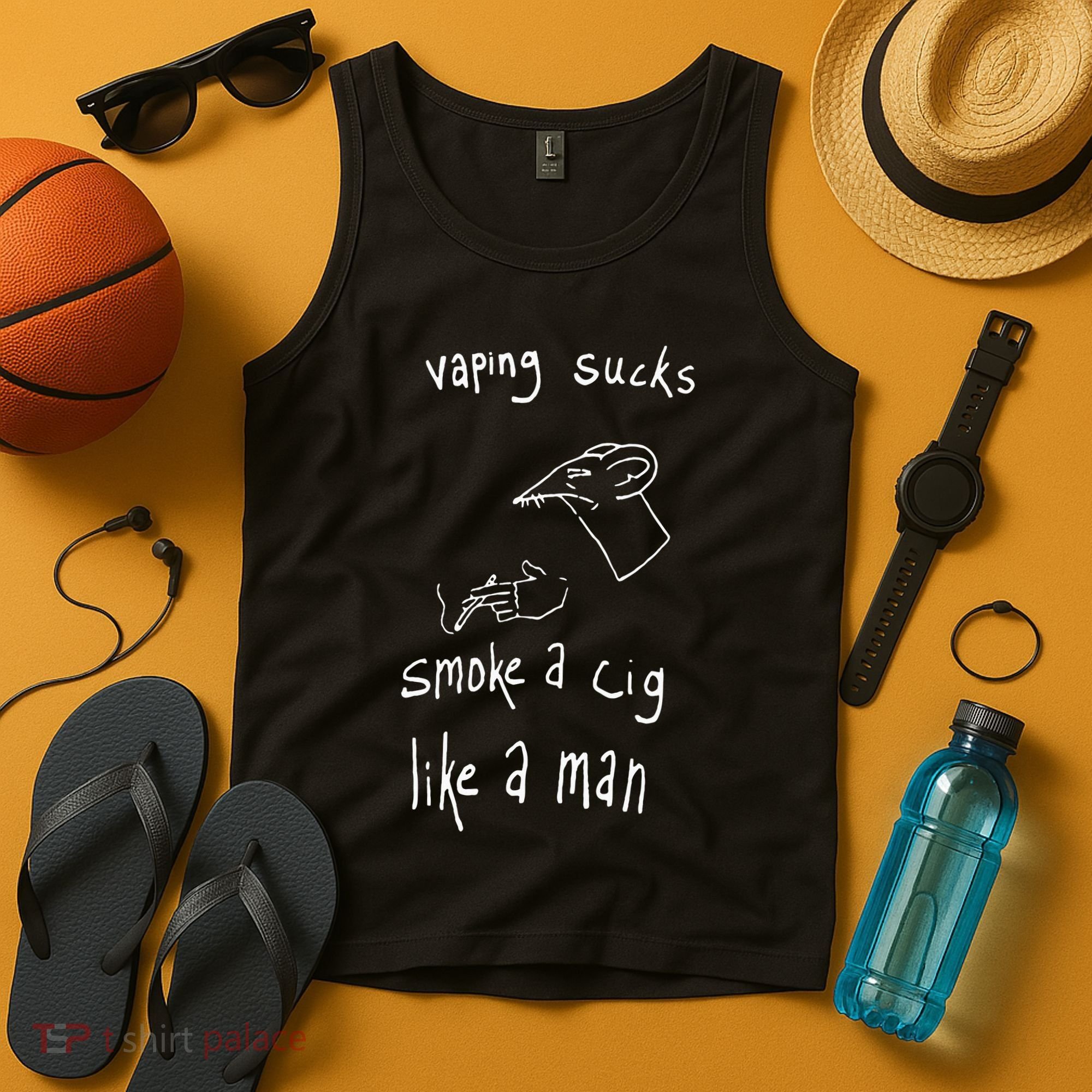 Rat Vaping Sucks Smoke A Cig Like A Man Tank Top