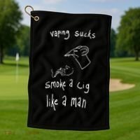 Rat Vaping Sucks Smoke A Cig Like A Man Golf Towel thumb 1