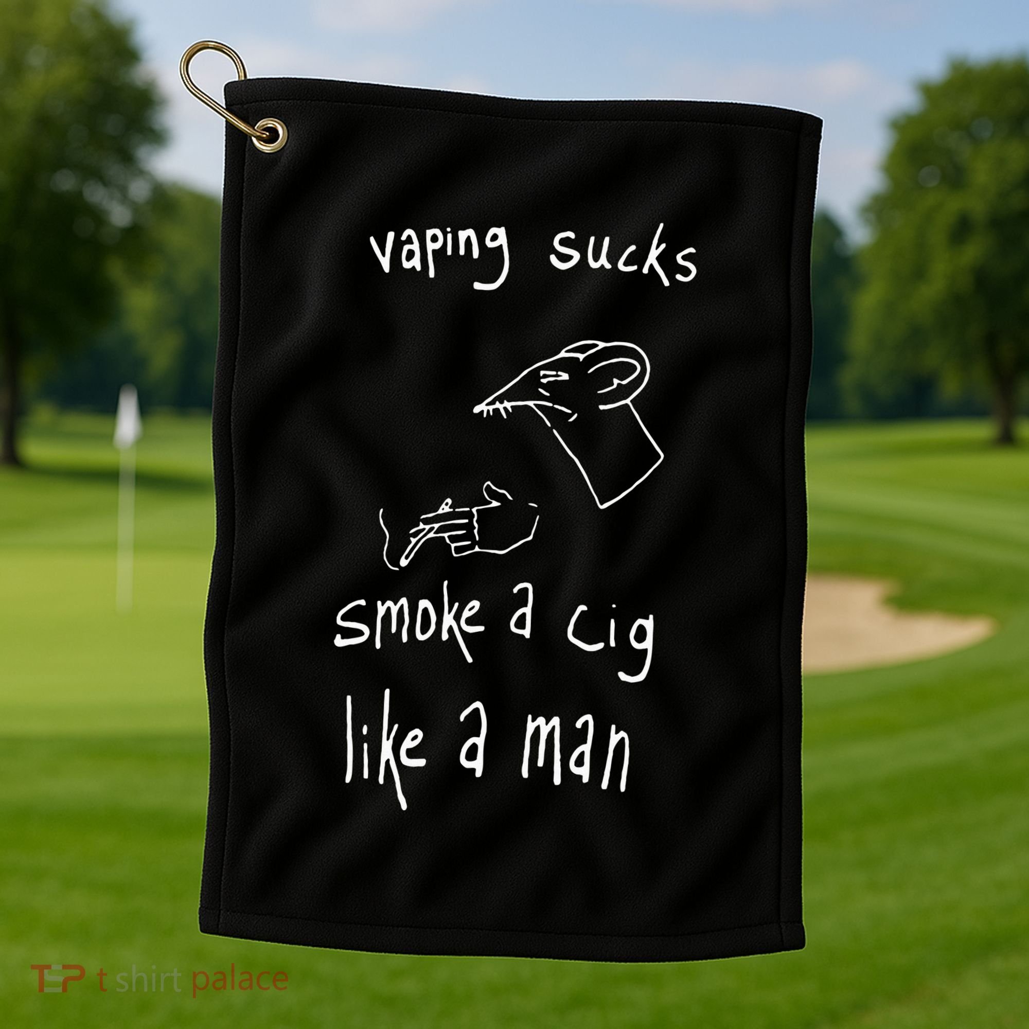 Rat Vaping Sucks Smoke A Cig Like A Man Golf Towel