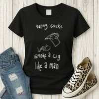 Rat Vaping Sucks Smoke A Cig Like A Man Women's T-Shirt thumb 3
