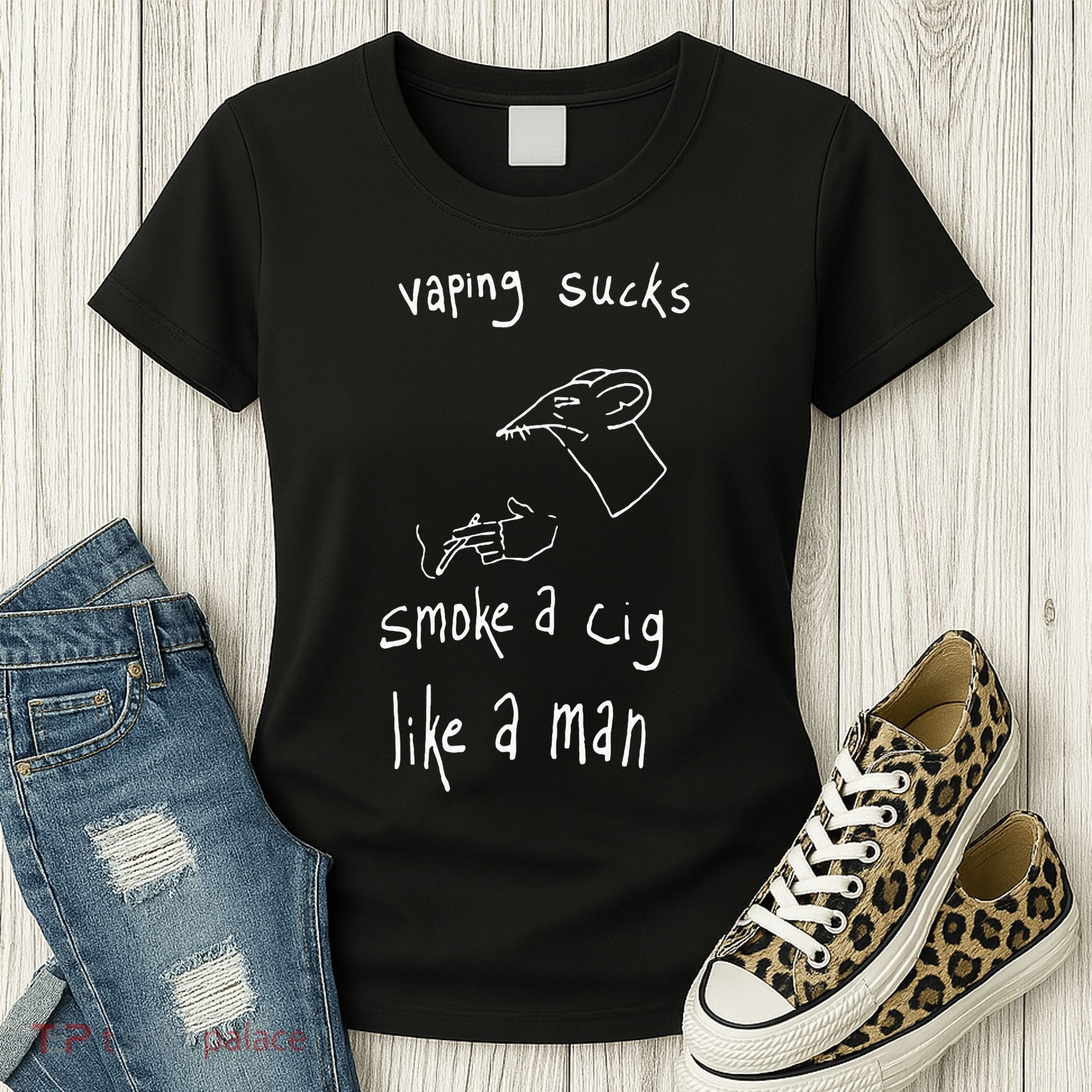 Rat Vaping Sucks Smoke A Cig Like A Man Women's T-Shirt