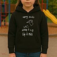 Rat Vaping Sucks Smoke A Cig Like A Man Kids Hoodie thumb 3
