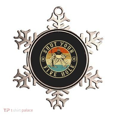 Retro Vintage Shut Your Five Hole Ice Hockey Ornament