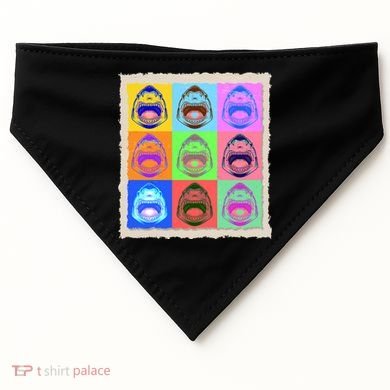 Retro Vintage Shark Attack Pop Art Poster USA-Made Doggie Bandana
