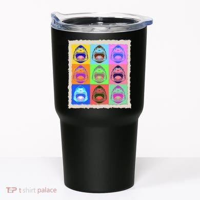 Retro Vintage Shark Attack Pop Art Poster Tumbler