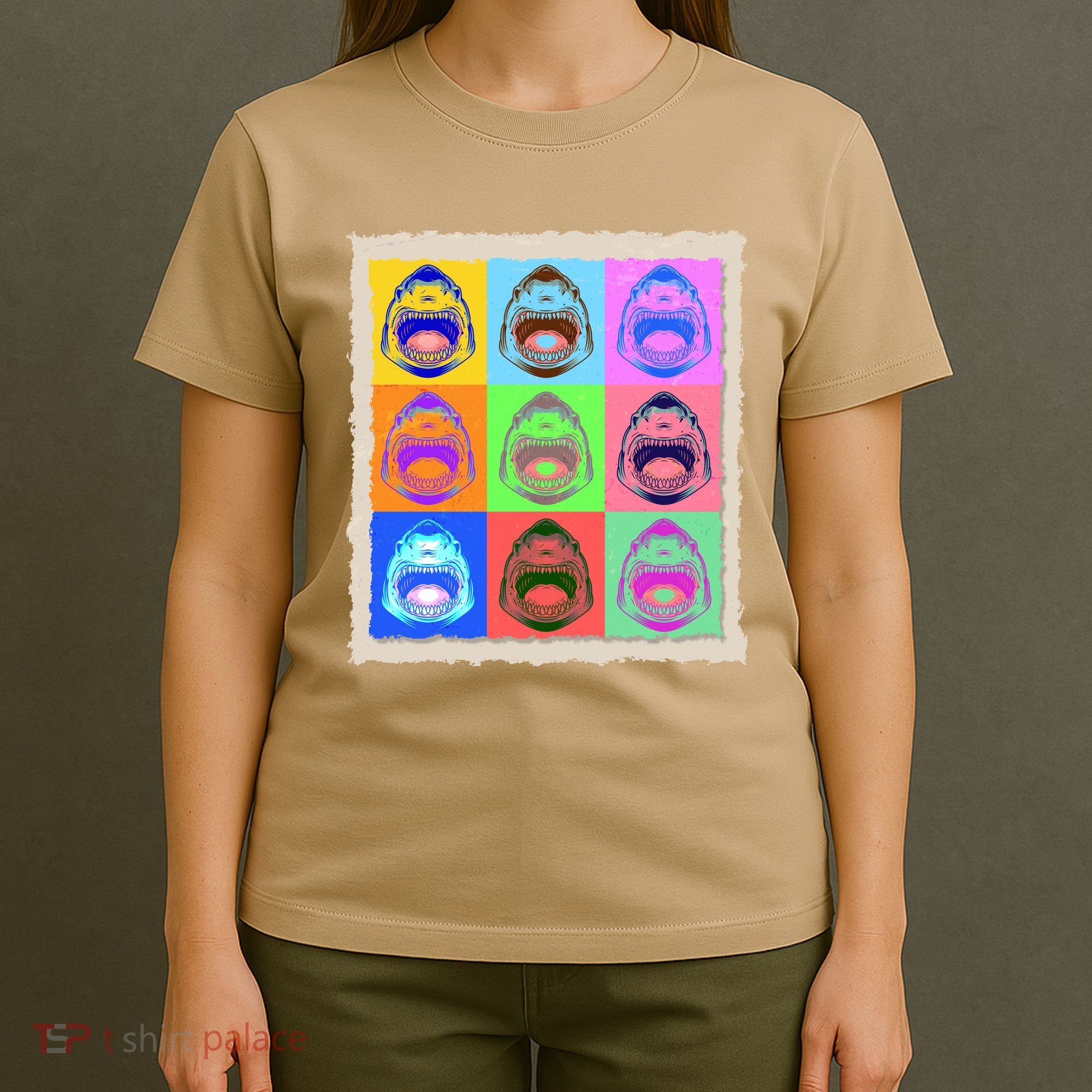 Retro Vintage Shark Attack Pop Art Poster T-Shirt