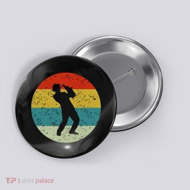 Retro Vintage Saxophone Button