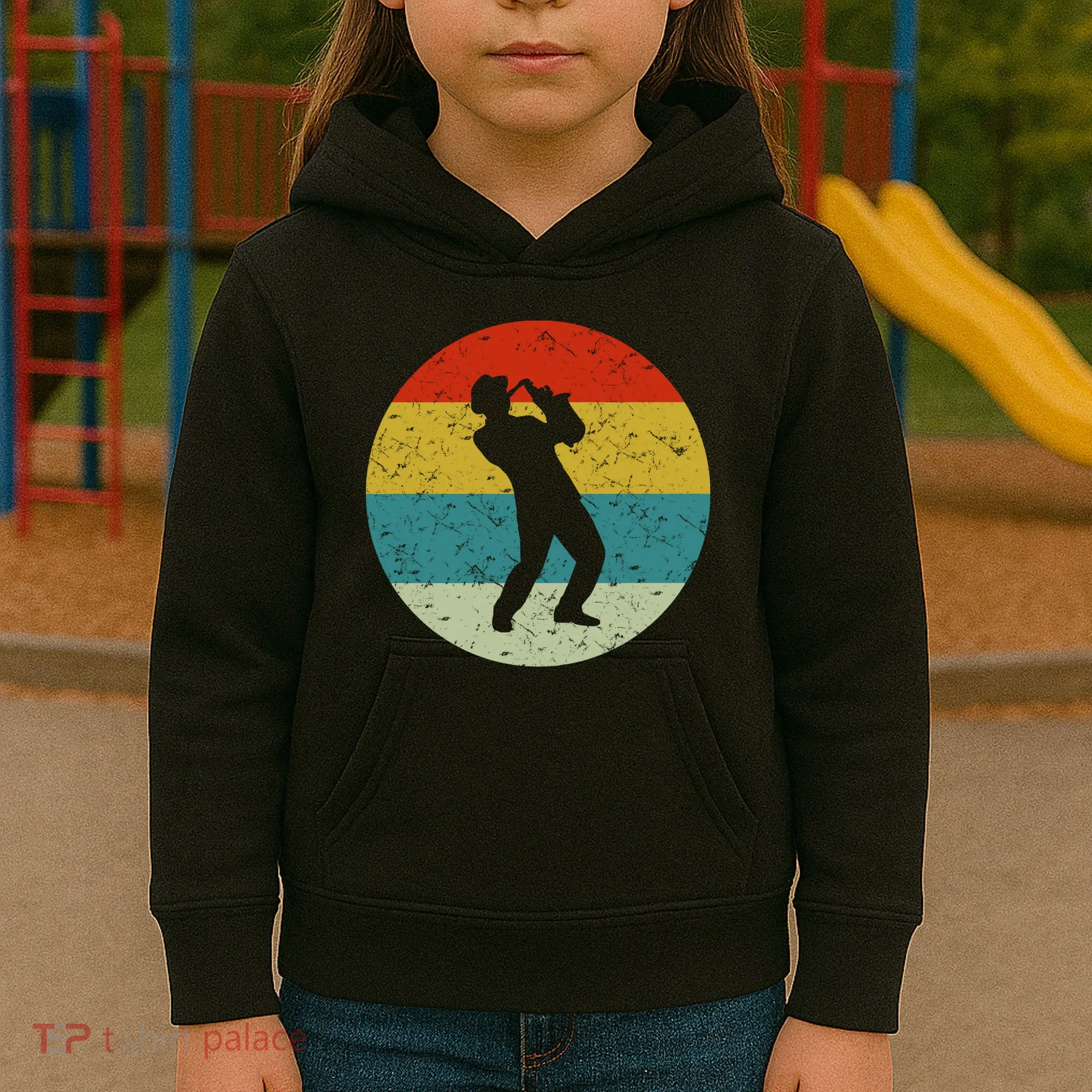 Retro Vintage Saxophone Kids Hoodie
