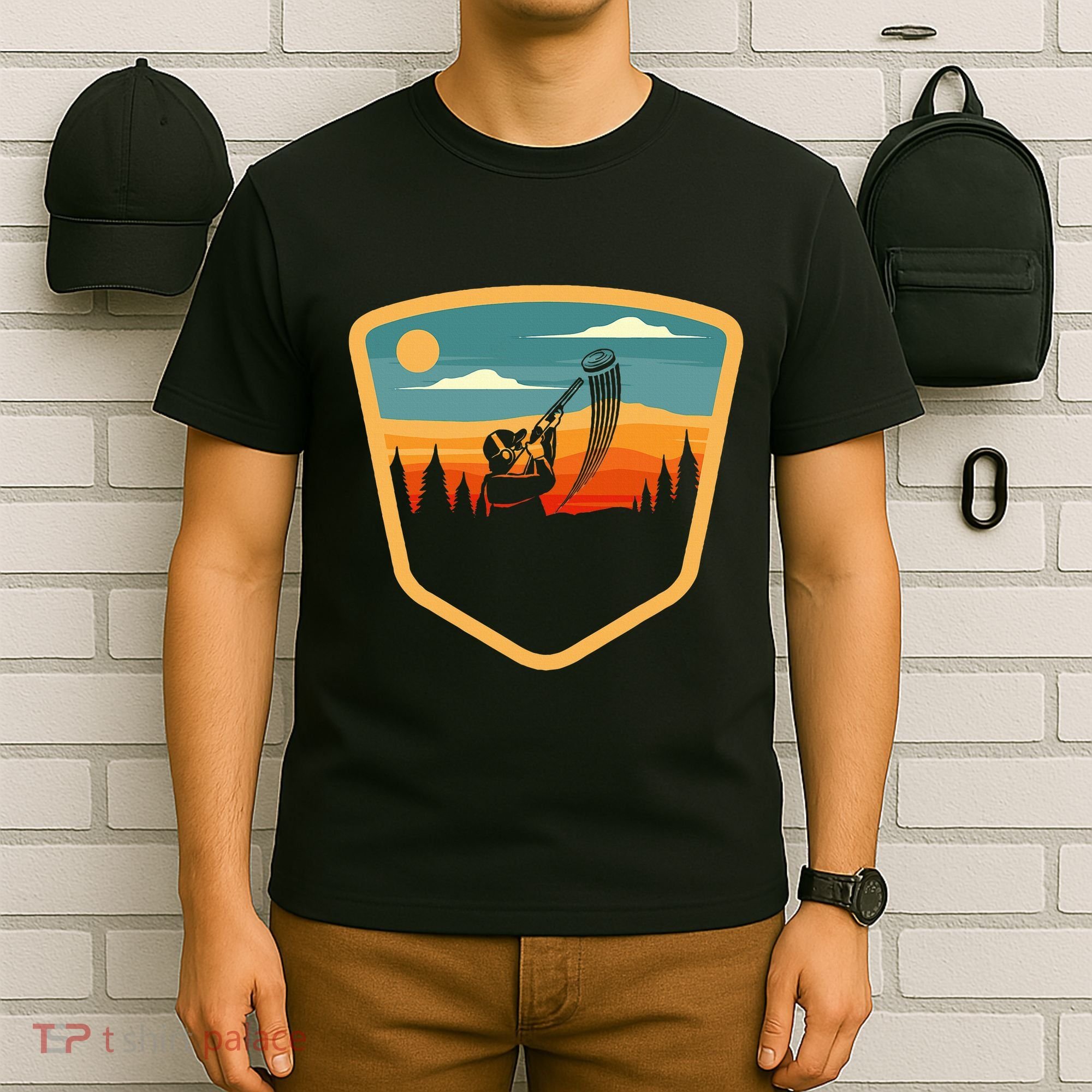Retro Vintage Sporting Trap Clay Lover Skeet Clay Shooting T-Shirt