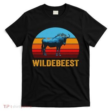 Retro Vintage Style Sunset Wildebeest T-Shirt