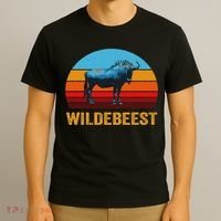 Retro Vintage Style Sunset Wildebeest T-Shirt thumb 3