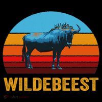 Retro Vintage Style Sunset Wildebeest T-Shirt thumb 7