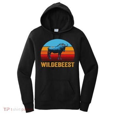 Retro Vintage Style Sunset Wildebeest Women's Hoodie