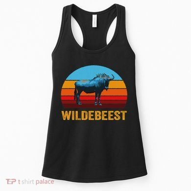 Retro Vintage Style Sunset Wildebeest Women's Tank Top