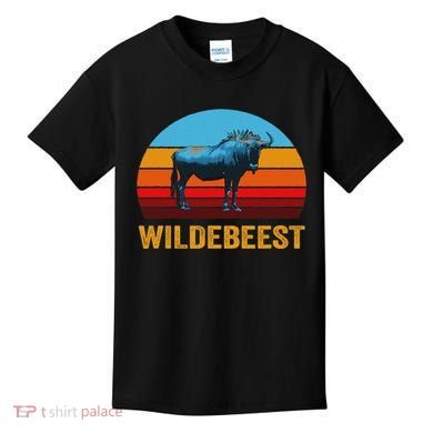 Retro Vintage Style Sunset Wildebeest Kids T-Shirt