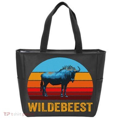Retro Vintage Style Sunset Wildebeest Tote Bag