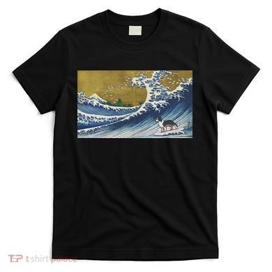 Retro Vintage Surfing A Wave Border Collie Lover T-Shirt