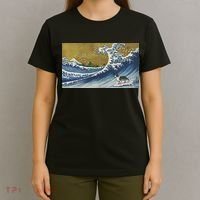Retro Vintage Surfing A Wave Border Collie Lover T-Shirt thumb 4