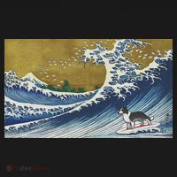 Retro Vintage Surfing A Wave Border Collie Lover T-Shirt thumb 7