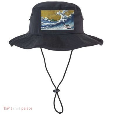 Retro Vintage Surfing A Wave Border Collie Lover Bucket Hat