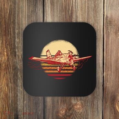 Retro Vintage Sunset Airplane Coaster