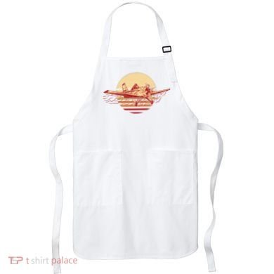 Retro Vintage Sunset Airplane Apron