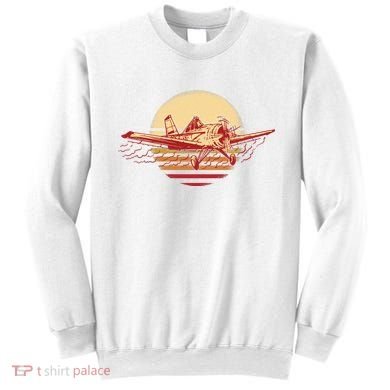 Retro Vintage Sunset Airplane Sweatshirt