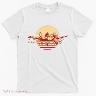 Retro Vintage Sunset Airplane T-Shirt