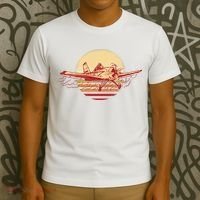 Retro Vintage Sunset Airplane T-Shirt thumb 3