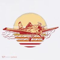 Retro Vintage Sunset Airplane T-Shirt thumb 7