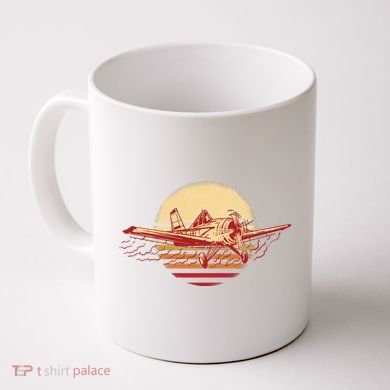 Retro Vintage Sunset Airplane Coffee Mug