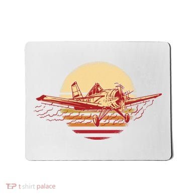 Retro Vintage Sunset Airplane Mousepad