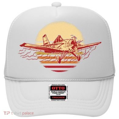 Retro Vintage Sunset Airplane Hat