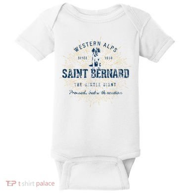 Retro Vintage Saint Bernard Baby Bodysuit