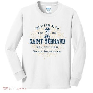 Retro Vintage Saint Bernard Kids Long Sleeve Shirt