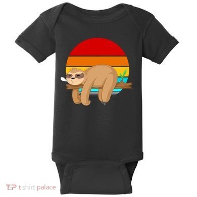 Retro Vintage Sloth Baby Bodysuit