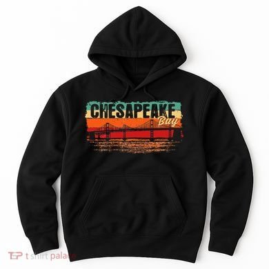 Retro Vintage Sunset Chesapeake Bay Hoodie